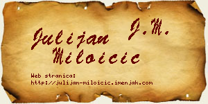 Julijan Miloičić vizit kartica